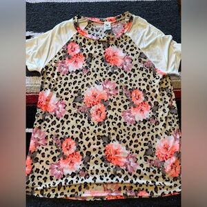Sew In Love Leopard Print/Floral Tee